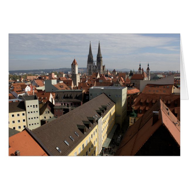 View Over Regensburg, Germany Cards (Front Horizontal)