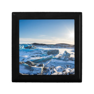 View over the frozen glacial lake jewelry box