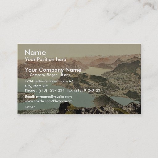 Customizable View over the Lake of Four Cantons, Pilatus, Switz Business Card Template