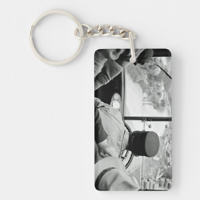 View Through French Bus Window 1939 France Keychain (Front)