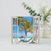 View through the windows on a tropical beach (Standing Front)