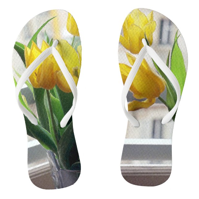 View through Yellow Tulips Flip Flops (Footbed)