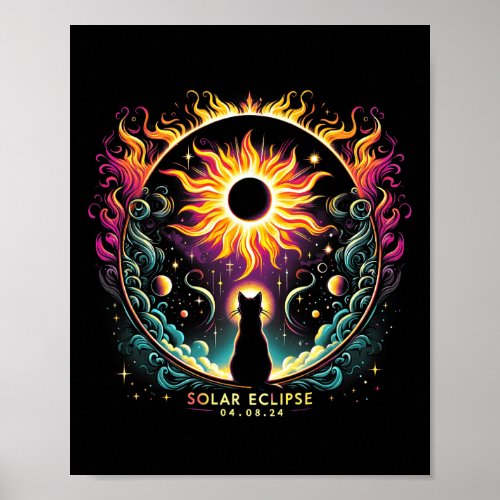 View Totality April 8 2024 Solar Eclipse Cat Lover Poster