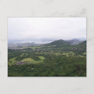 view towards k-bay from pali lookout postcard