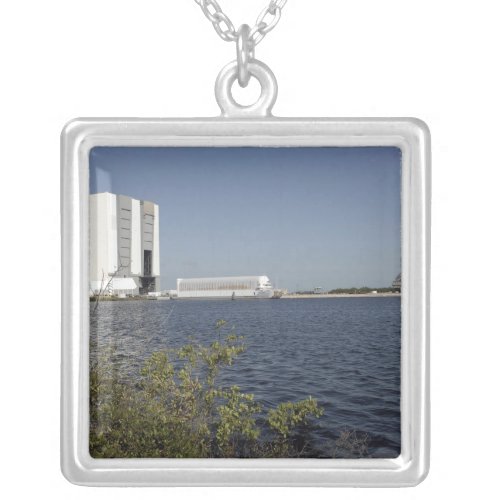 Viewed across the basin Space Shuttle Atlantis Silver Plated Necklace