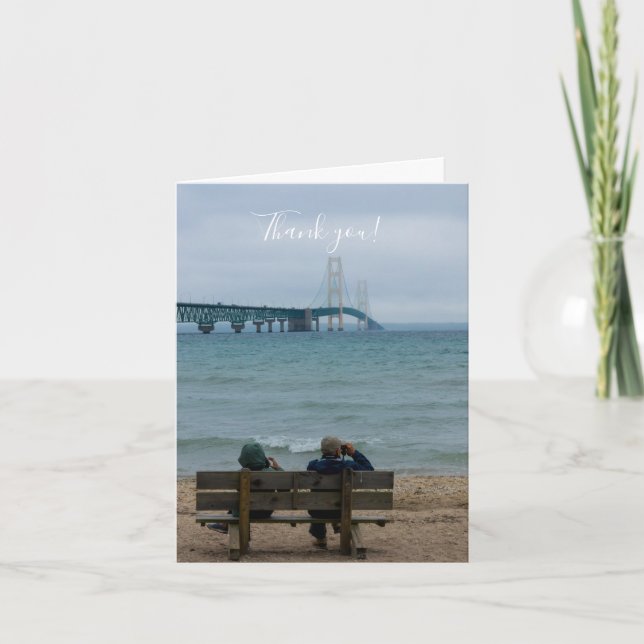 Viewing Mackinac Bridge Thank You Card (Front)