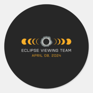 Viewing Team Funny Total Solar Eclipse Astronomy  Classic Round Sticker