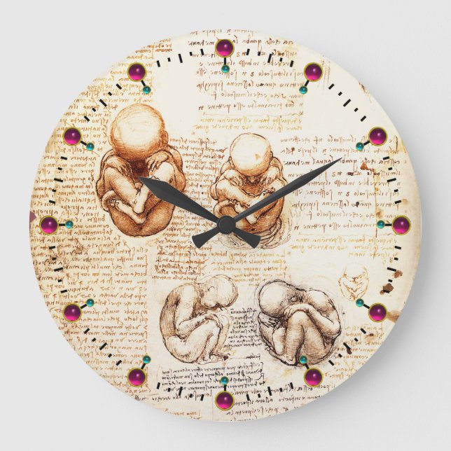 Views of a Fetus in the Womb,Ob-Gyn Medical Large Clock (Front)