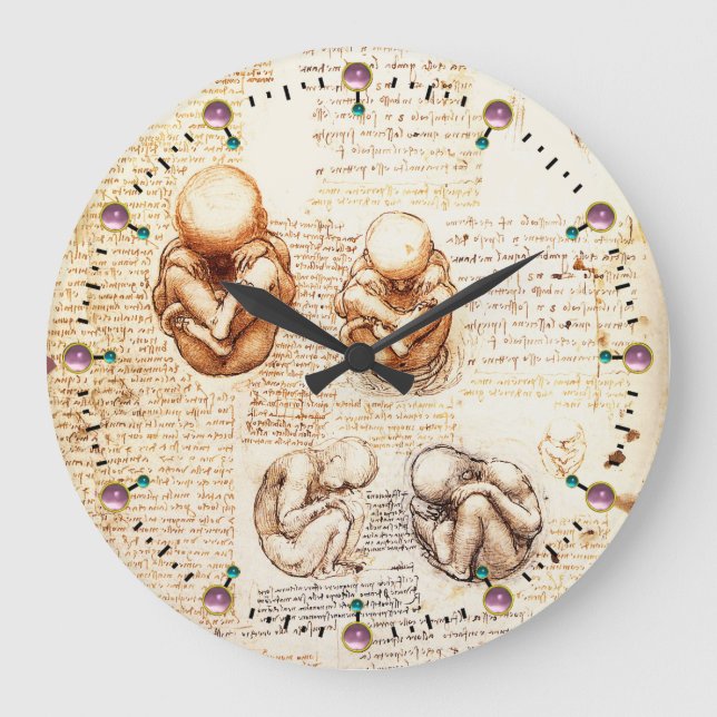 Views of a Fetus in the Womb,Ob-Gyn Medical Large Clock (Front)