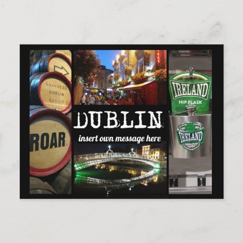 Views of Dublin 2 with custom message Postcard