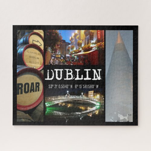 Views of Dublin with GPS coordinates Jigsaw Puzzle