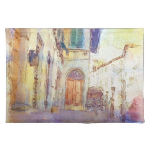 Views of Florence made in artistic watercolor Placemat