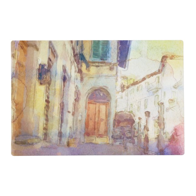 Views of Florence made in artistic watercolor Placemat (Front)