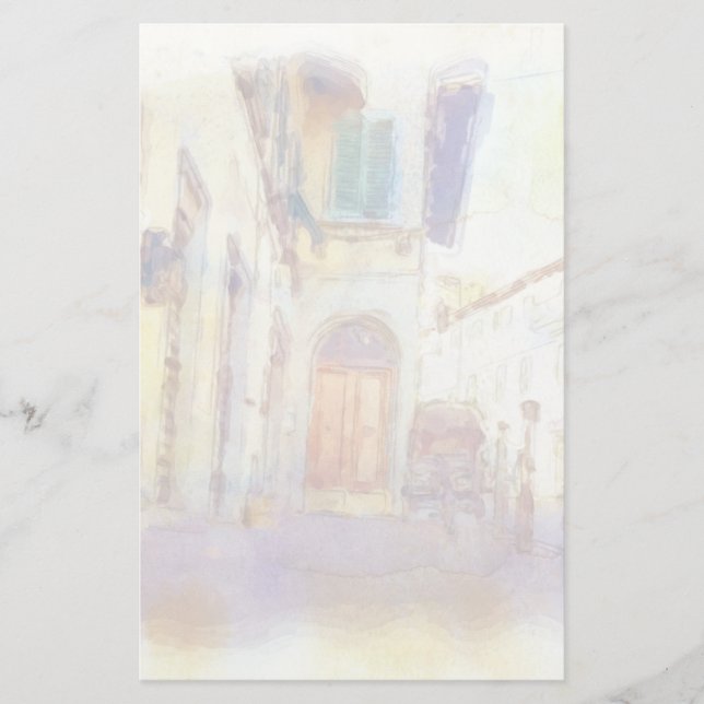 Views of Florence made in artistic watercolor Stationery (Front)