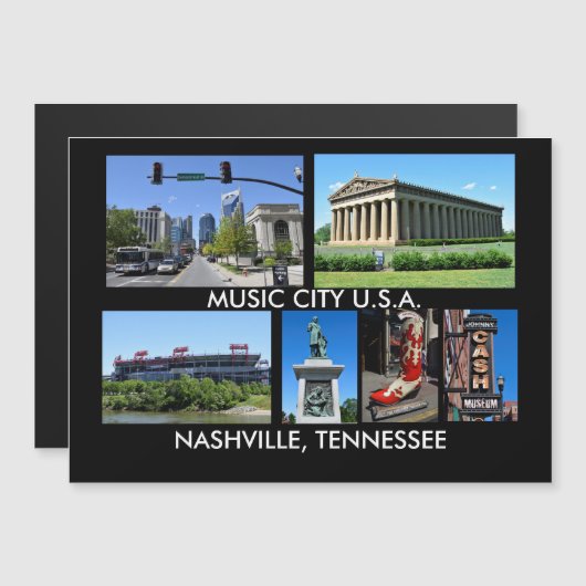 Views of Nashville Tennessee Magnetic Card (Front/Back)