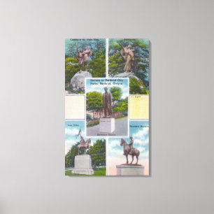 Views of Statues in Portland City Parks Canvas Print