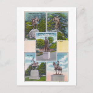 Views of Statues in Portland City Parks Postcard