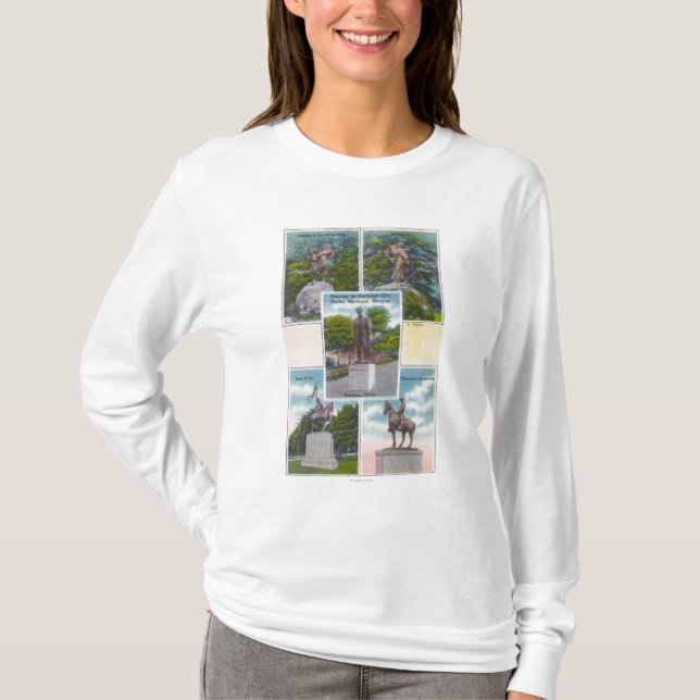 Views of Statues in Portland City Parks T-Shirt (Front)