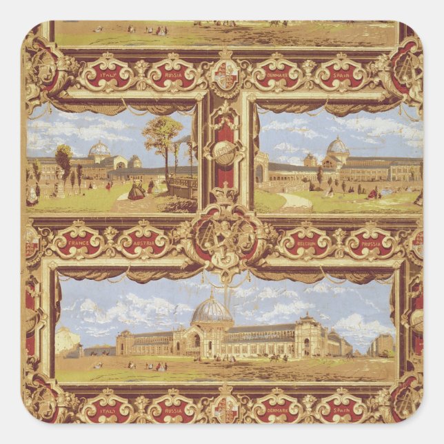 Views of the International Exhibition, 1862, Wallp Square Sticker (Front)