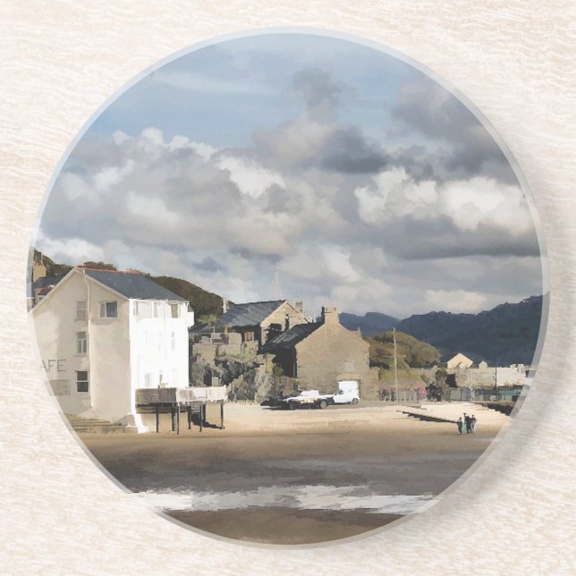 VIEWS OF WALES SANDSTONE COASTER (Front)