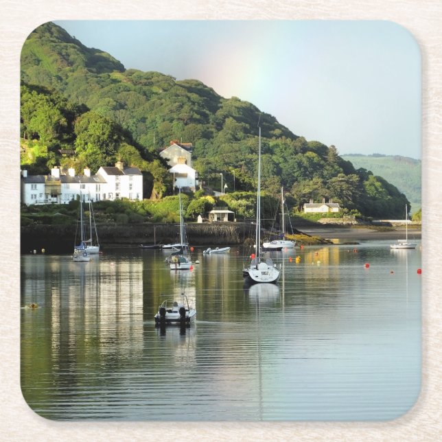 VIEWS OF WALES SQUARE PAPER COASTER (Front)