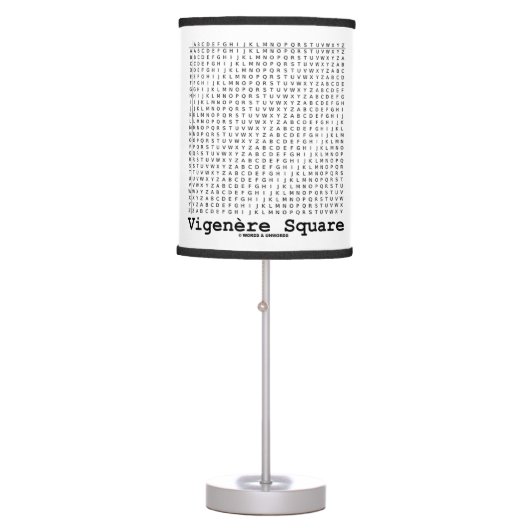 Vigenère Square Cryptography Tabula Rasa Table Lamp (Front)