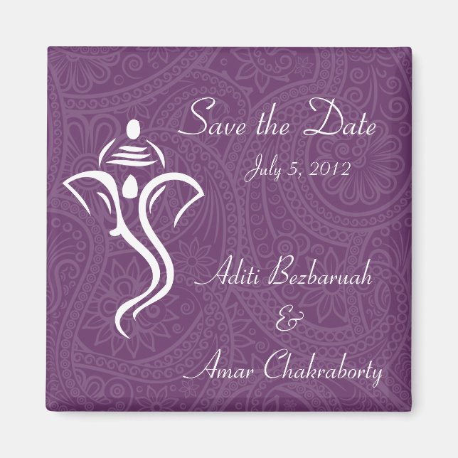 Vighneshvara Wedding Favor Magnets (Front)