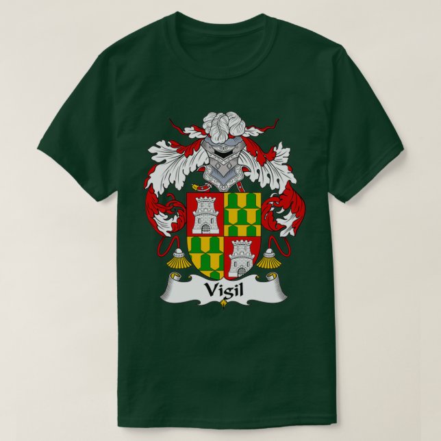 Vigil Coat of Arms Family Crest  T-Shirt (Design Front)