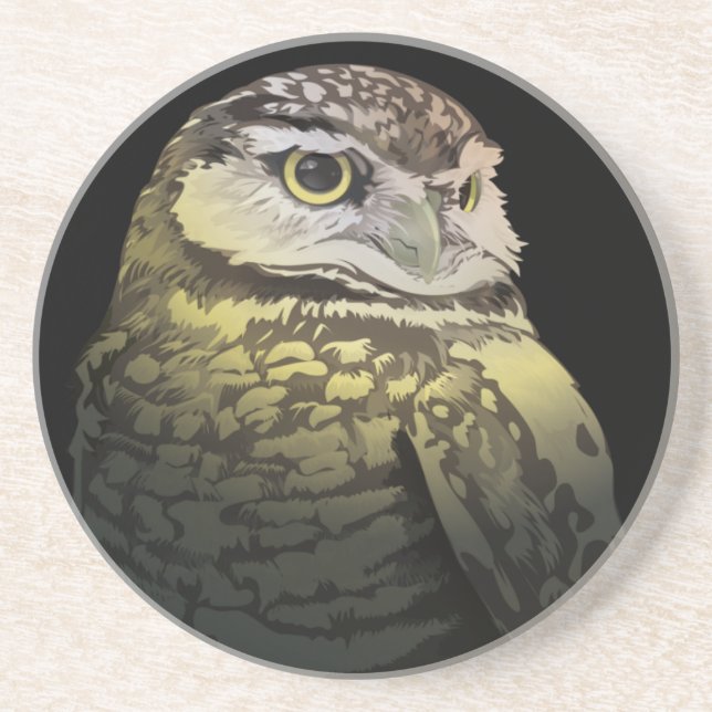 Vigilant Digital Owl Drink Coaster (Front)