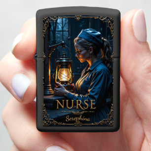 Vigilant Nurse Portrait Lantern Dedication Gift Zippo Lighter