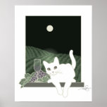 Vigne, Clair De Lune Et Chat Blanc Poster at Zazzle