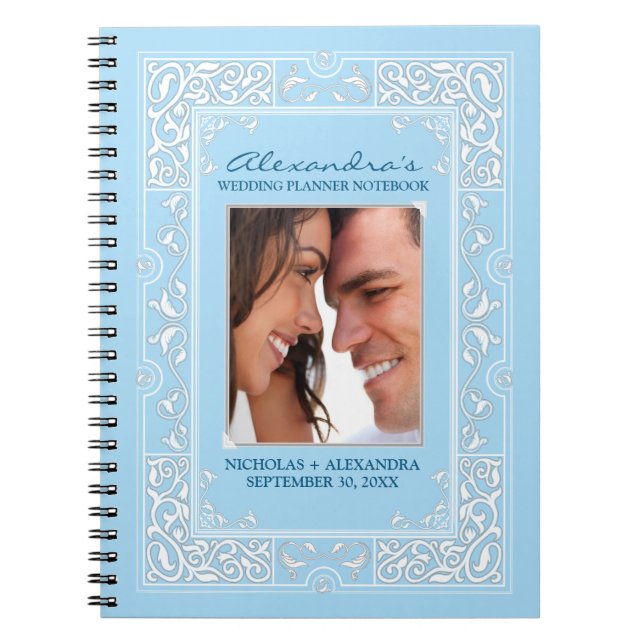Vignette Bride's Wedding Planner Notebook (blue) (Front)