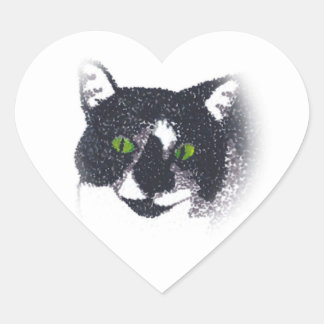 Vignette of Tuxedo Cat Face Stickers