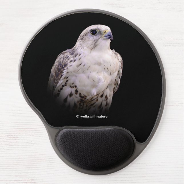 Vignetted Portrait of an Inquisitive Saker Falcon Gel Mouse Pad (Front)