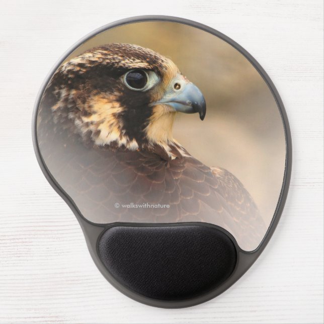Vignetted Profile of a Peregrine Falcon Gel Mouse Pad (Front)
