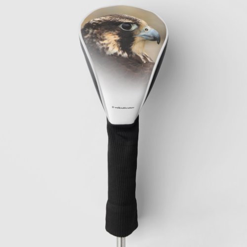 Vignetted Profile of a Peregrine Falcon Golf Head Cover