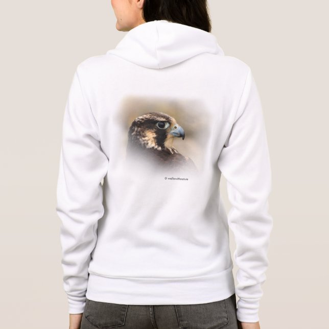 Vignetted Profile of a Peregrine Falcon Hoodie (Back)