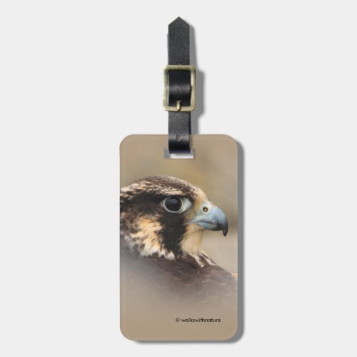 Vignetted Profile of a Peregrine Falcon Luggage Tag