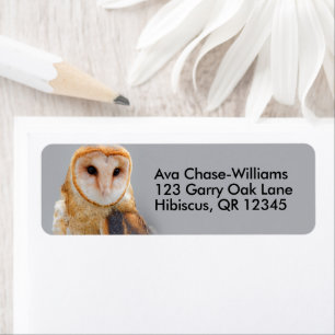Vignetted Serene Barn Owl Label