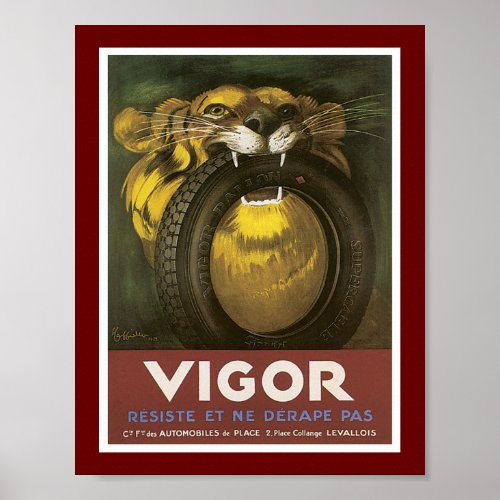 Vigor Automobile Tire Advertisement Poster