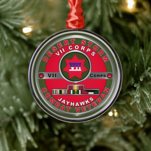 VII Armored Corps Desert Storm Veteran Metal Ornament