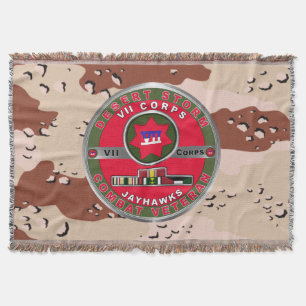 VII Armored Corps Desert Storm Veteran Throw Blanket