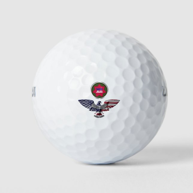 VII Armored Corps Eagle Golf Balls (Front)