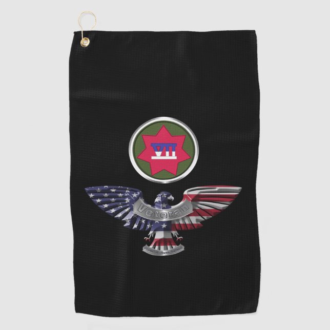 VII Armored Corps Eagle Golf Towel (Front)