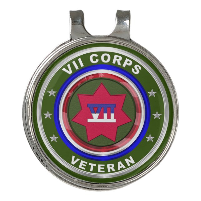 VII Armored Corps  Golf Hat Clip (Front)