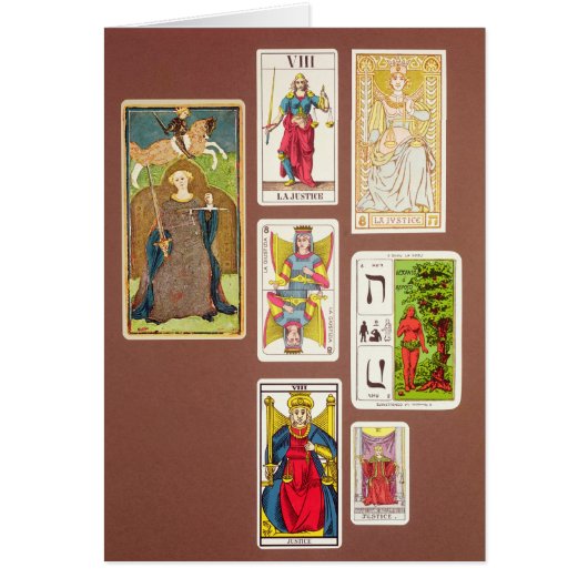 VIII Justice, seven tarot cards (Front)