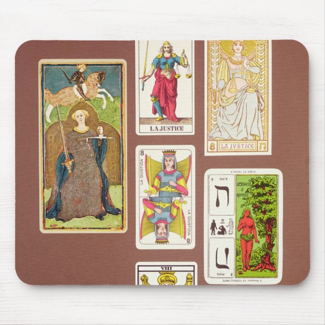 VIII Justice, seven tarot cards Mouse Pad (Front)