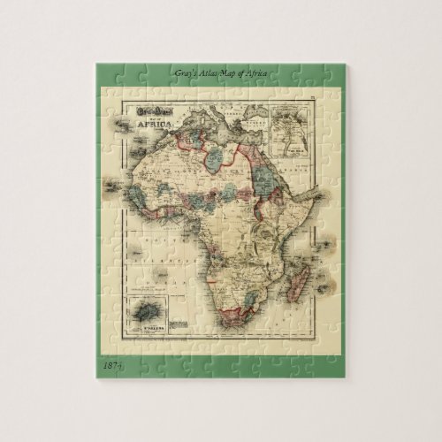 Viintage 1874 Map of Africa  Antique African Print Jigsaw Puzzle