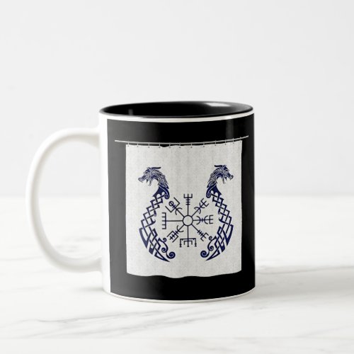 viking age vegvsir icelandic magical staves rune Two_Tone coffee mug