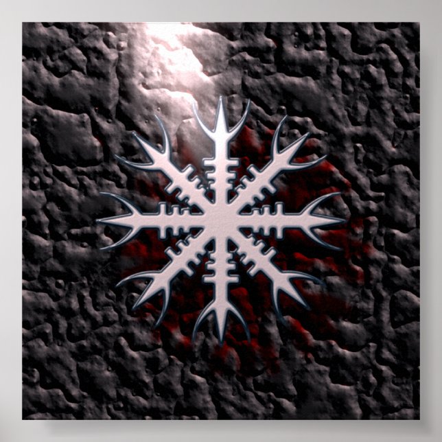 Viking Amulett Aegishjalmur viking amulet charm Poster (Front)